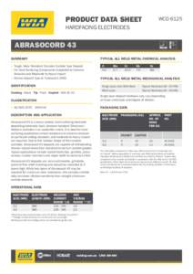 WCDPRODUCT DATA SHEET HARDFACING ELECTRODES  2G