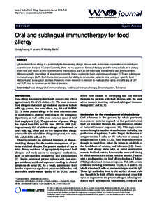 Le and Burks World Allergy Organization Journal 2014, 7:35 http://www.waojournal.org/contentREVIEW  journal