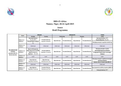 4  RRS-15-Africa Niamey, Niger, 20-24 April 2015 Annex Draft Programme