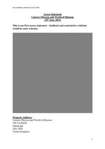 Public toilets / Accessibility / Ergonomics / Transportation planning / Urban design / Royal Mile / Camera obscura / Camera / Toilet / Optical devices / Architecture / Visual arts