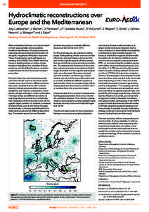 WORKSHOP REPORTS  38  Hydroclimatic reconstructions over Europe and the Mediterranean