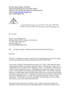 Conservation in the United States / United States Department of the Interior / Wildland fire suppression / Roseburg / United States / Environment of the United States / Wild and Scenic Rivers of the United States / Bureau of Land Management