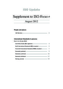 ISO Update  Supplement to ISO Focus+ August 2012 People and places ISO Members		 2