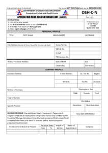 This form is NOT FOR SALE and may be REPRODUCED  TO BE ACCOMPLISHED IN DUPLICATE DEPARTMENT OF LABOR AND EMPLOYMENT Occupational Safety and Health Center