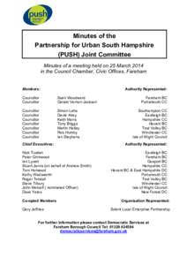 Minutes of the Partnership for Urban South Hampshire (PUSH) Joint Committee Minutes of a meeting held on 25 March 2014 in the Council Chamber, Civic Offices, Fareham