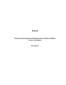 IP[removed]Protection, Restoration and Enhancement of Salmon Habitat Focus Area Report  EU-France