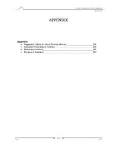 PACK & SADDLE STOCK CAMPING APPENDIX APPENDIX  Appendix