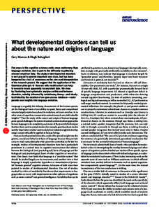 Developmental neuroscience / Cognitive science / Neurological disorders / Neuroscience / Developmental psychology / FOXP2 / Gary Marcus / Autism spectrum / Evolutionary psychology / Science / Mind / Biology