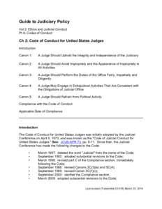 Guide to Judiciary Policy Vol 2: Ethics and Judicial Conduct Pt A: Codes of Conduct Ch 2: Code of Conduct for United States Judges Introduction