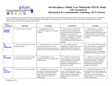 Interdisciplinary Middle Years Multimedia (IMYM)