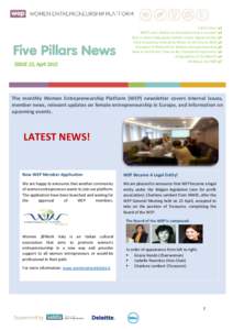 Latest news p1 WEP Lunch debate on Innovation was a success! p2 Rise in direct sales gives women career opportunities p3 First Innovative Enterprise Week17June 2015 p4 European E-Platform for Women Entrepreneurshi