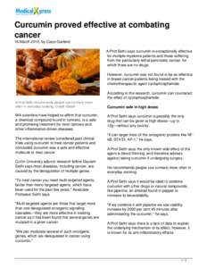 Curcumin proved effective at combating cancer
