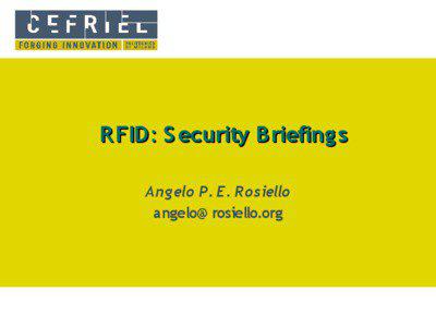 Technology / Surveillance / ODIN technologies / SAP Auto-ID Infrastructure / Radio-frequency identification / Automatic identification and data capture / Humanâ€“computer interaction