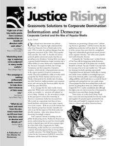 FallVol I, #2 Justice Rising Grassroots Solutions to Corporate Domination