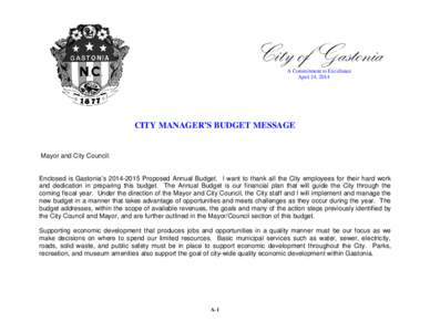 Dear Mayor and City Council: