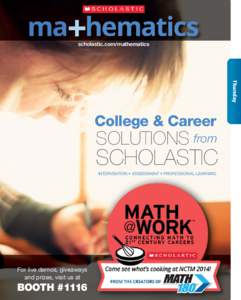 scholastic.com/mathematics  Thursday College & Career