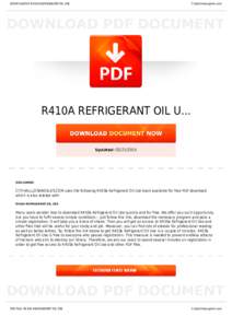 BOOKS ABOUT R410A REFRIGERANT OIL USE  Cityhalllosangeles.com R410A REFRIGERANT OIL U...