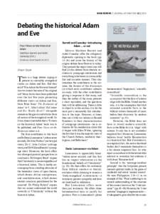 BOOK REVIEWS || JOURNAL OF CREATIONDebating the historical Adam and Eve Four Views on the Historical Adam