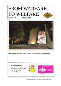 FROM WARFARE TO WELFARE Number 58 March 2014