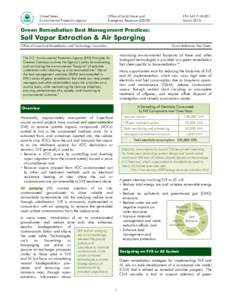 Green Remediation Best Management Practices: Soil Vapor Extraction & Air Sparging