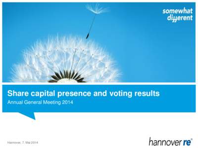 Share capital presence and voting results Annual General Meeting 2014 Hannover, 7. Mai 2014  Share capital presence and voting results