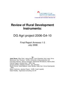 Review of Rural Development Instruments