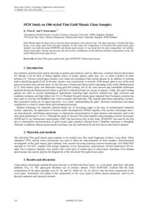 Microscopy: Science, Technology, Applications and Education A. Méndez-Vilas and J. Díaz (Eds.) ______________________________________________  SEM Study on Old-styled Thai Gold Mosaic Glass Samples