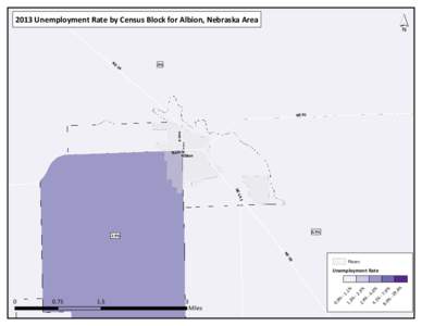 ´  2013 Unem ploym ent Rate by Census Block for Albion, Nebraska Area NE
