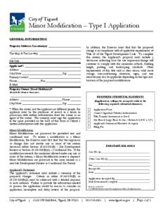City of Tigard  Minor Modification – Type I Application