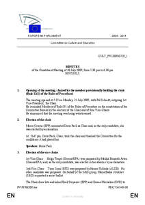 [removed]EUROPEAN PARLIAMENT Committee on Culture and Education  CULT_PV(2009)0720_1