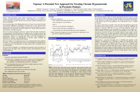 Vaptans: A Potential New Approach for Treating Chronic Hyponatremia in Psychotic Patients Translational Neuroscience, LLC Conshohocken, PA[removed]1Department