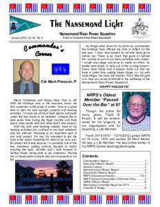 The Nansemond Light January 2013, Vol 19, No. 9 Nansemond River Power Squadron A UNIT OF THE UNITED STATES POWER SQUADRONS®