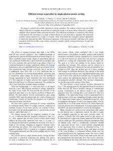 PHYSICAL REVIEW A 82, [removed]Efficient isotope separation by single-photon atomic sorting