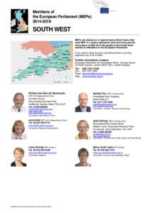 Members of the European Parliament (MEPs[removed]SOUTH WEST MEPs are elected on a regional basis which means that