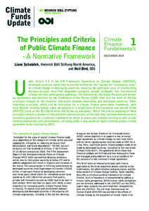 NORTH AMERICA  The Principles and Criteria of Public Climate Finance - A Normative Framework