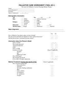 PALLIATIVE CARE WORKSHEET (TOOL #O-1)