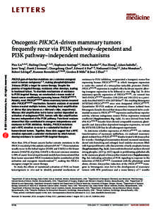 Oncogenic PIK3CA-driven mammary tumors frequently recur via PI3K pathway–dependent and PI3K pathway–independent mechanisms