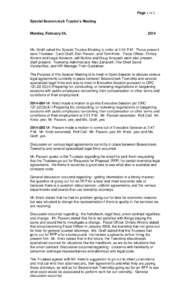 Page 1 of 2 Special Beavercreek Trustee’s Meeting Monday, February 24,  2014