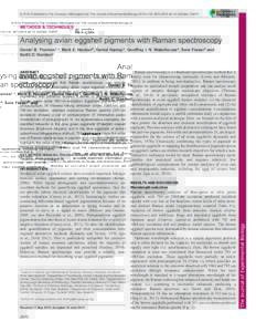 © 2015. Published by The Company of Biologists Ltd | The Journal of Experimental Biology, doi:jebMETHODS & TECHNIQUES Analysing avian eggshell pigments with Raman spectroscopy Danie