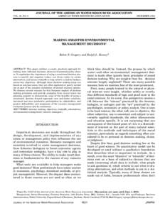 Environment / Neuropsychological assessment / Management / Project management / Environmental economics / Decision making / Policy analysis / Planning / Multi-criteria decision analysis / Science / Knowledge / Decision theory