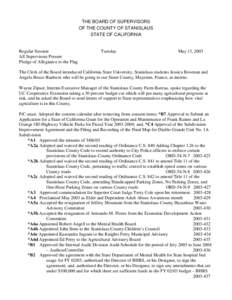 May 13, [removed]Board of Supervisors Minutes