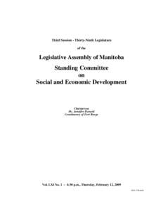 The Legislative Assembly of Manitoba Debates and Proceedings