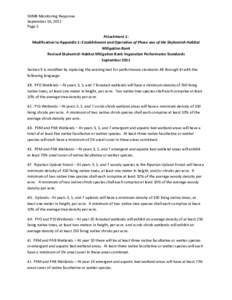 SHMB Monitoring Response September 16, 2011 Page 5 Attachment 1: Modification to Appendix 1: Establishment and Operation of Phase one of the Skykomish Habitat Mitigation Bank