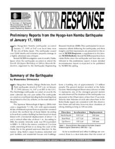 The Hyogo-ken Nambu Earthquake  A Summary of Earthquake Reconnaissance Efforts of the National Center for Earthquake Engineering Research
