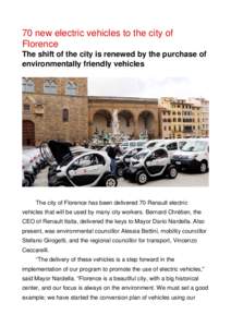 70 new electric vehicles to the city of Florence