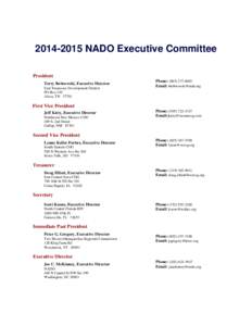 [removed]NADO Executive Committee President Terry Bobrowski, Executive Director East Tennessee Development District PO Box 249 Alcoa, TN 37701