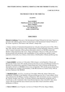 Kordic et al. - Initial Indictment