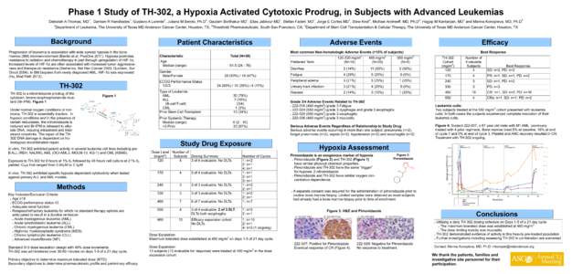 Phase 1 Study of TH-302, a Hypoxia Activated Cytotoxic Prodrug, in Subjects with Advanced Leukemias