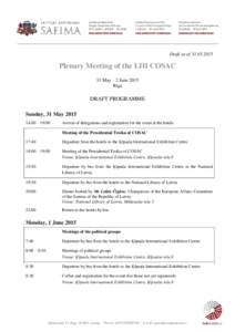 Draft as ofPlenary Meeting of the LIII COSAC 31 May – 2 June 2015 Riga