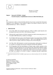 Ireland / National Asset Management Agency / EBS Building Society / Bank of Ireland / Financial Regulator / M&T Bank / ATEbank / AIB UK / European Financial Stability Facility / Financial services in the Republic of Ireland / Allied Irish Banks / Economy of the Republic of Ireland